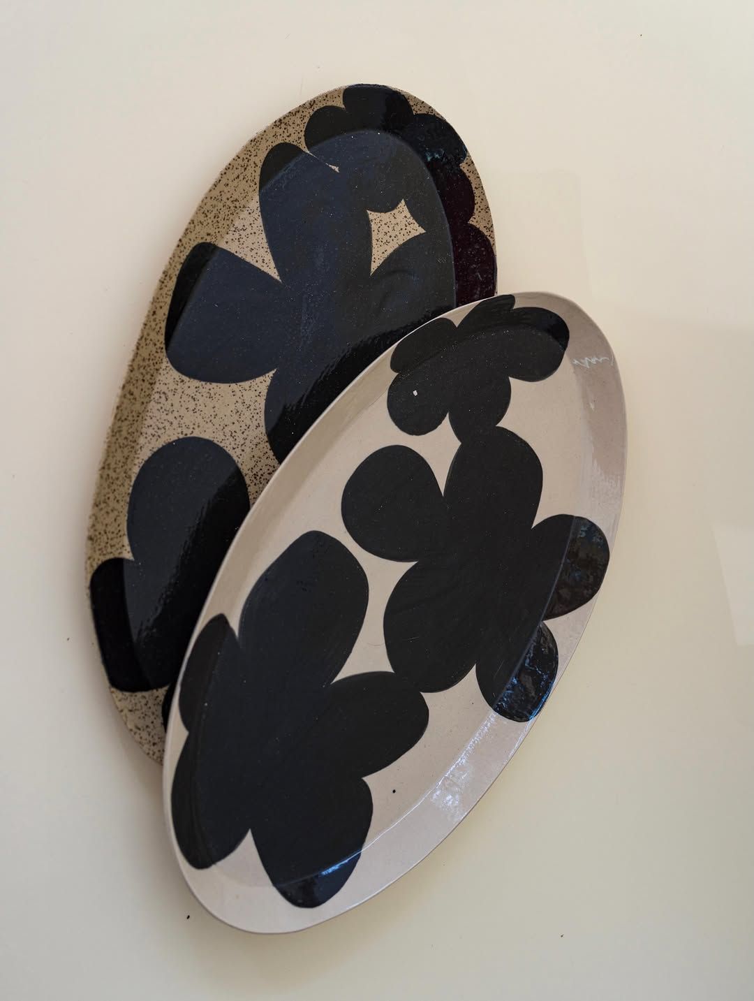 Bold Black Flower — handmade ceramic, Ceramic Pot Station