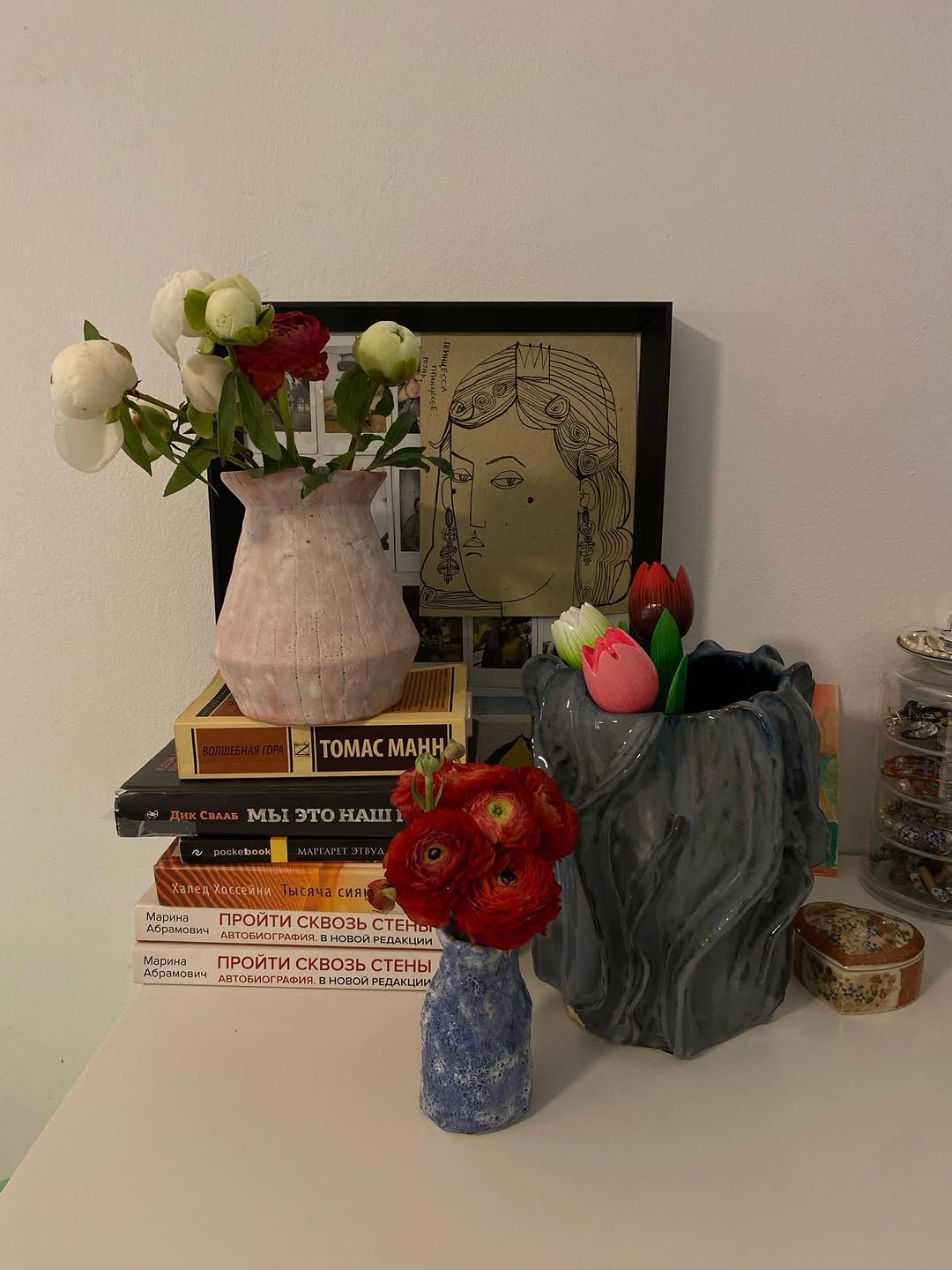 Blue Hamsa Hands — handmade ceramic, Ceramic Pot Station