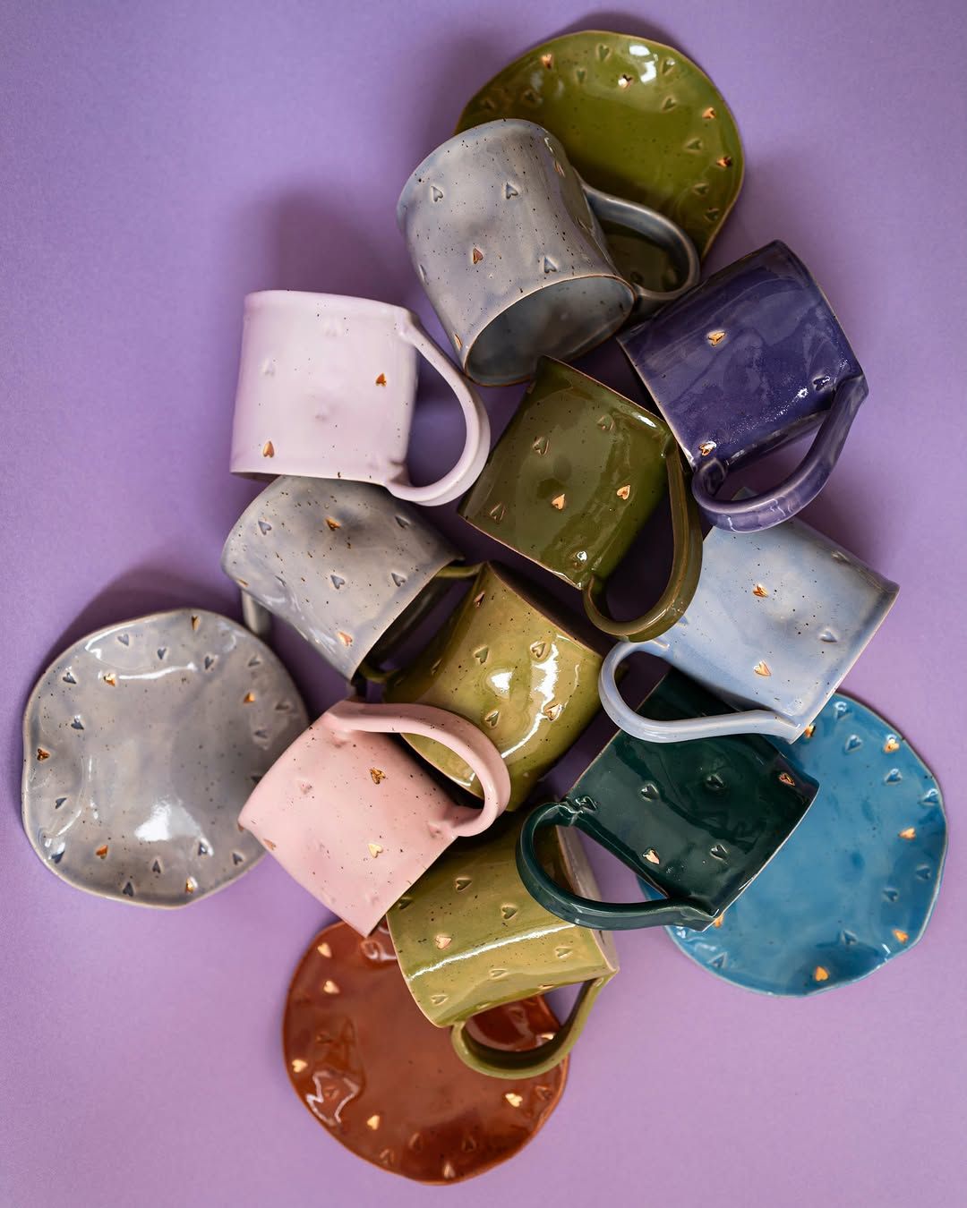 Gold-Speckle Mugs — handmade ceramic, Ceramic Pot Station
