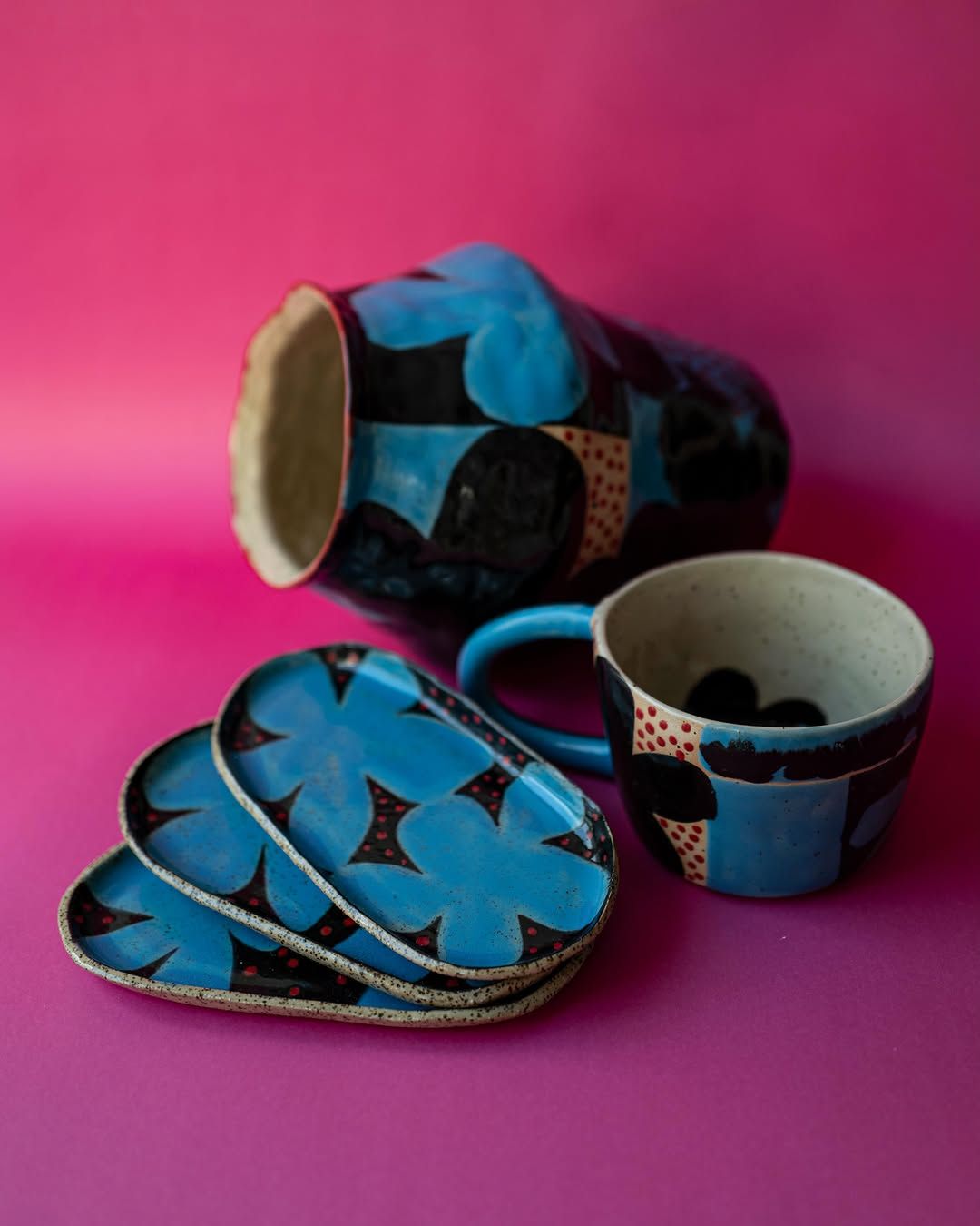Magic Flower Plate — handmade ceramic, Ceramic Pot Station