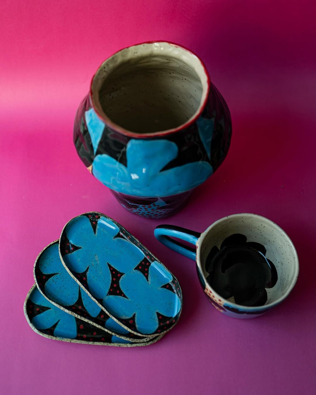 Magic Flower Plate — handmade ceramic, Ceramic Pot Station
