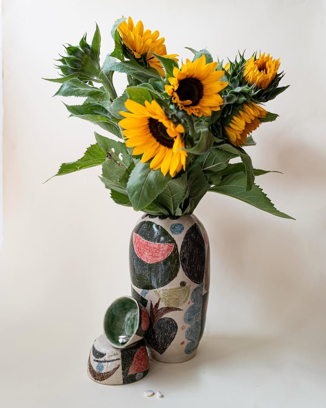 Patchwork Statement Vase — handmade ceramic, Ceramic Pot Station