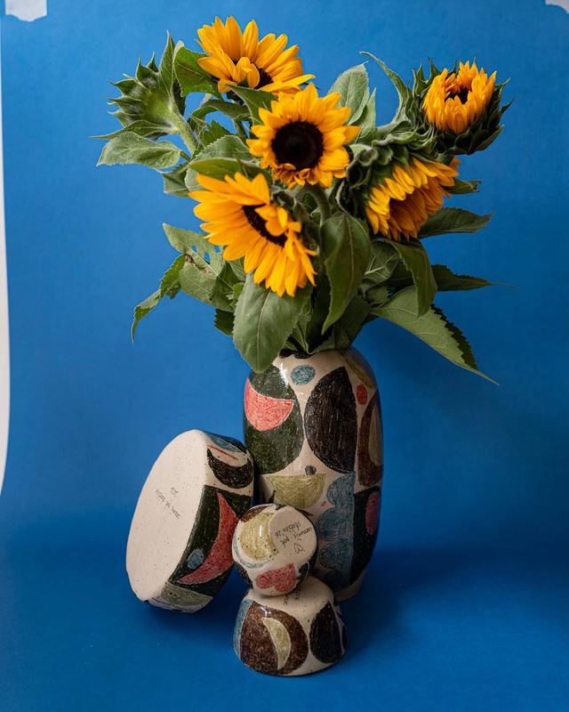 Patchwork Statement Vase — handmade ceramic by Anna Bestuzheva