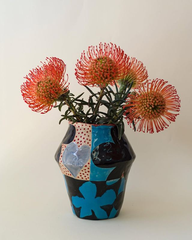 Blue Blossom Vase — handmade ceramic by Anna Bestuzheva