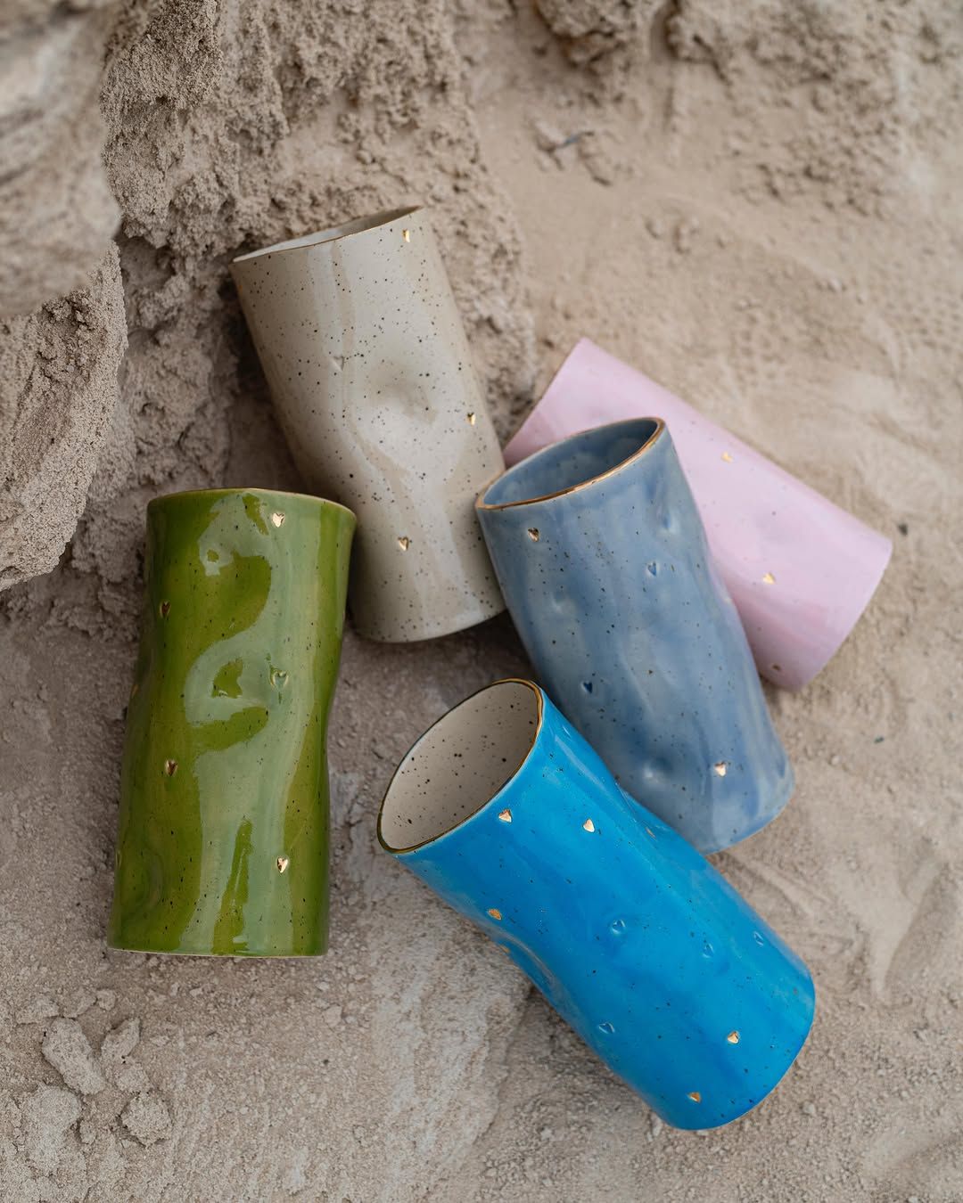 Pastel Cylinder Set — handmade ceramic, Ceramic Pot Station